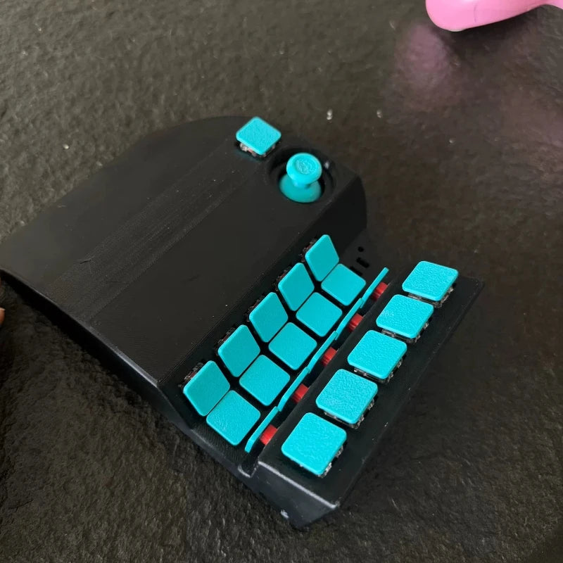NEW One Hand Curved Gaming Keyboard Custom Wired Welding Joystick QMK Ergonomics Change Keys Online for Gaming Teclado