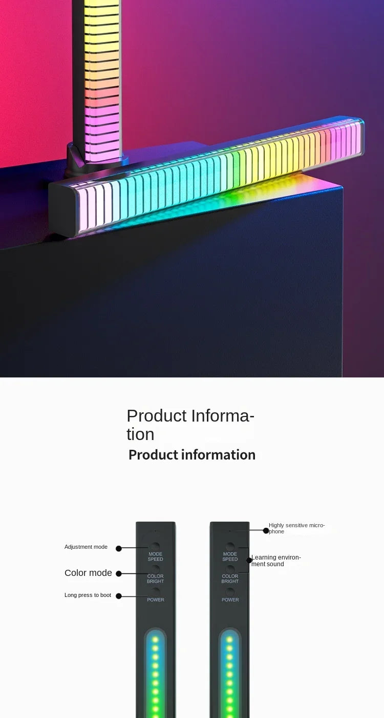 LED Rhythm Gaming Ambient Light Sound Control Light Smart APP Control Music Rhythm Ambient Light Desktop Decoration