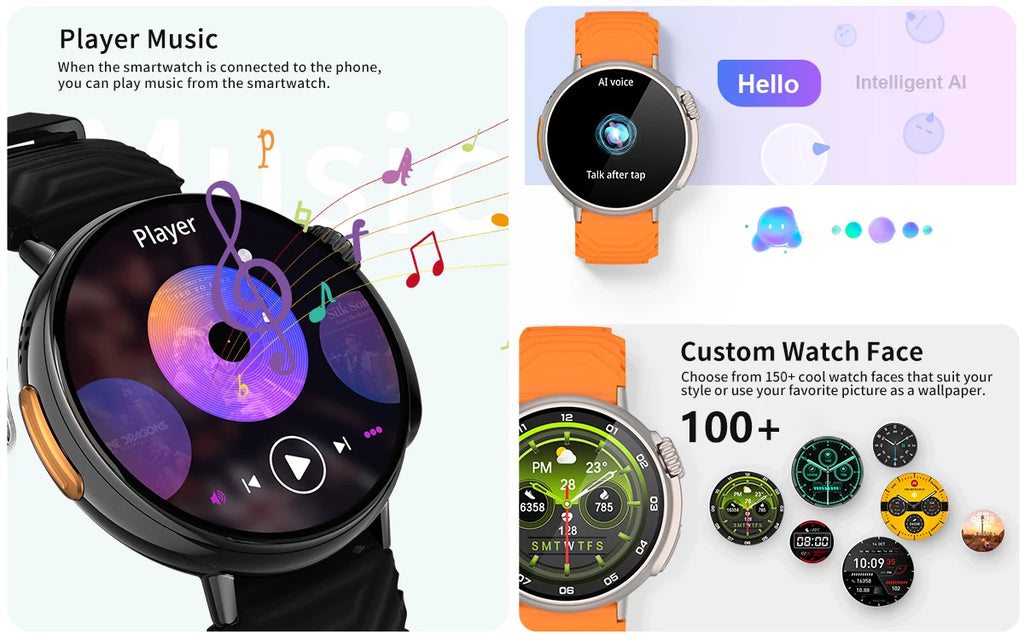 1.52'' HD Display Smart Watch Ultra With Sport Fitness Tracker with Health Tracking,Waterproof,120+ Sport modes for Women men
